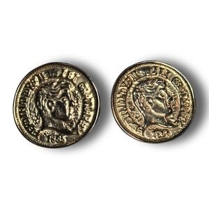 Vintage Greek Coin Gold Earrings Money Greece 1"